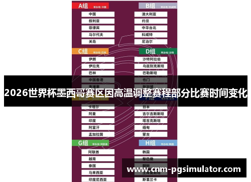 2026世界杯墨西哥赛区因高温调整赛程部分比赛时间变化